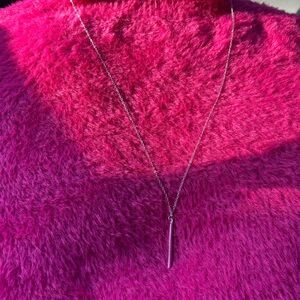 Sleek Silver Bar Necklace